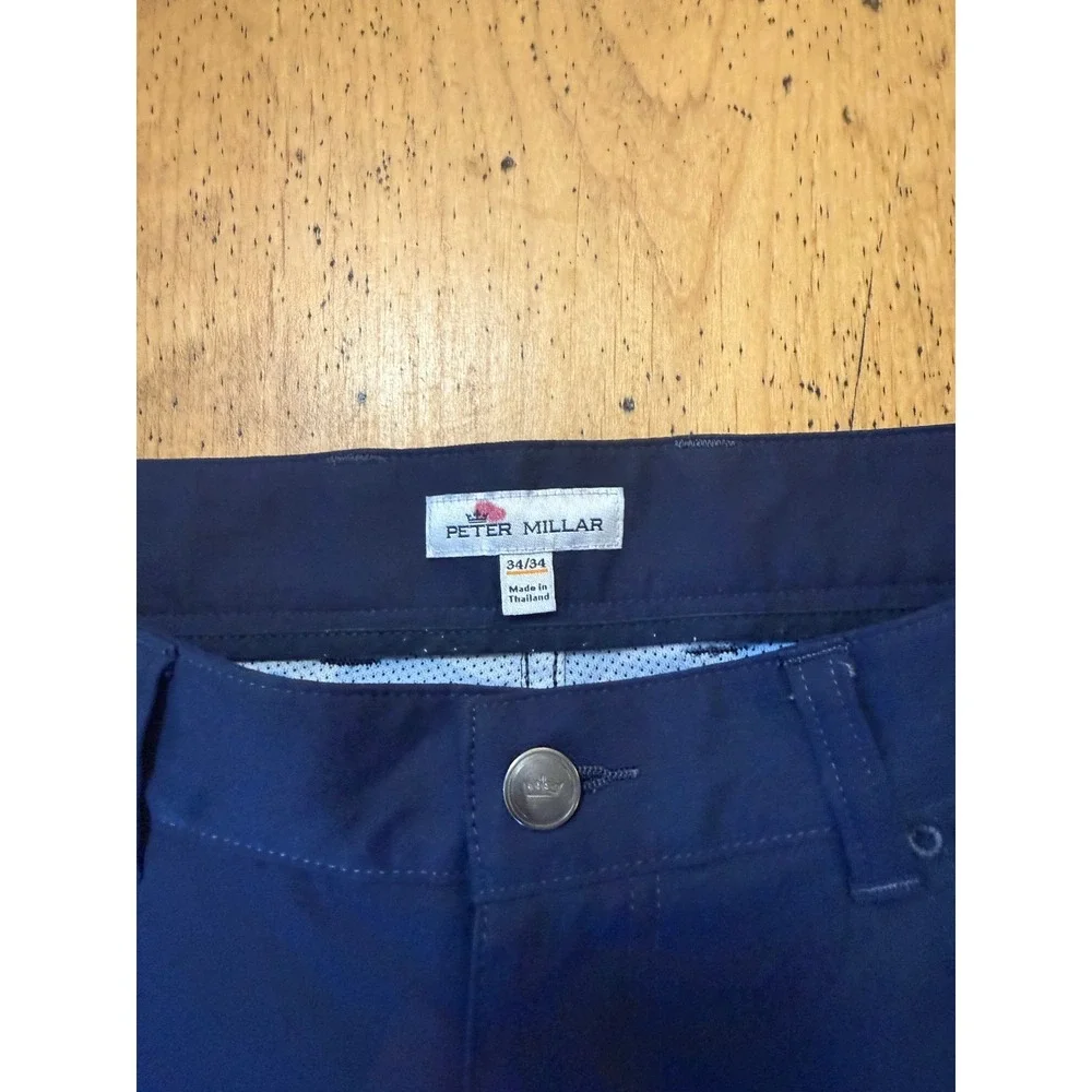 Peter Millar EB66 34x34 Mens Navy Blue Performance Five Pocket Golf Pants